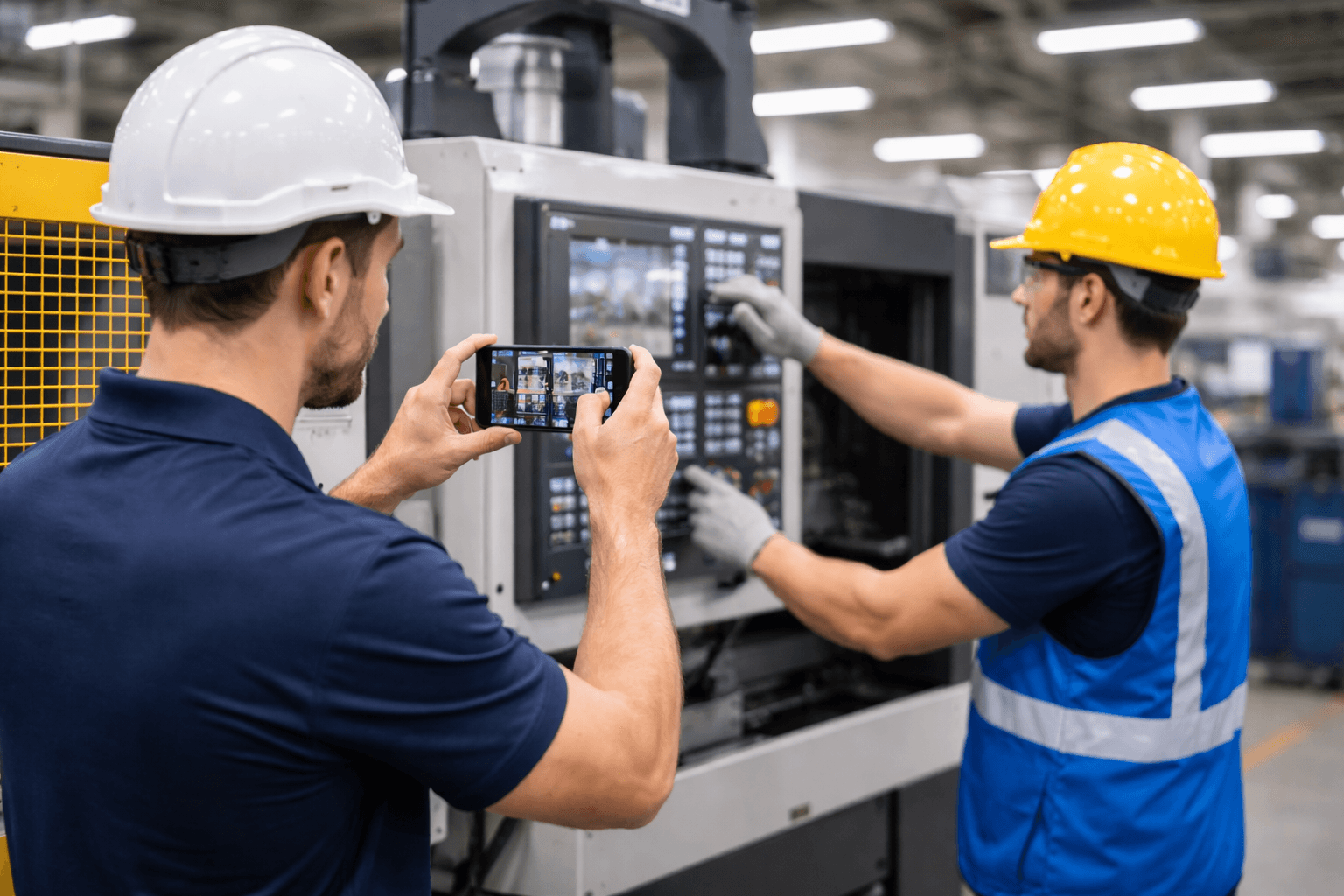 Training manager capturing training on a mobile device on specific equiptment