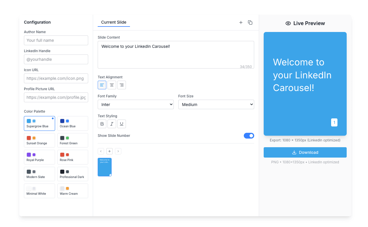 linkedin carousel generator