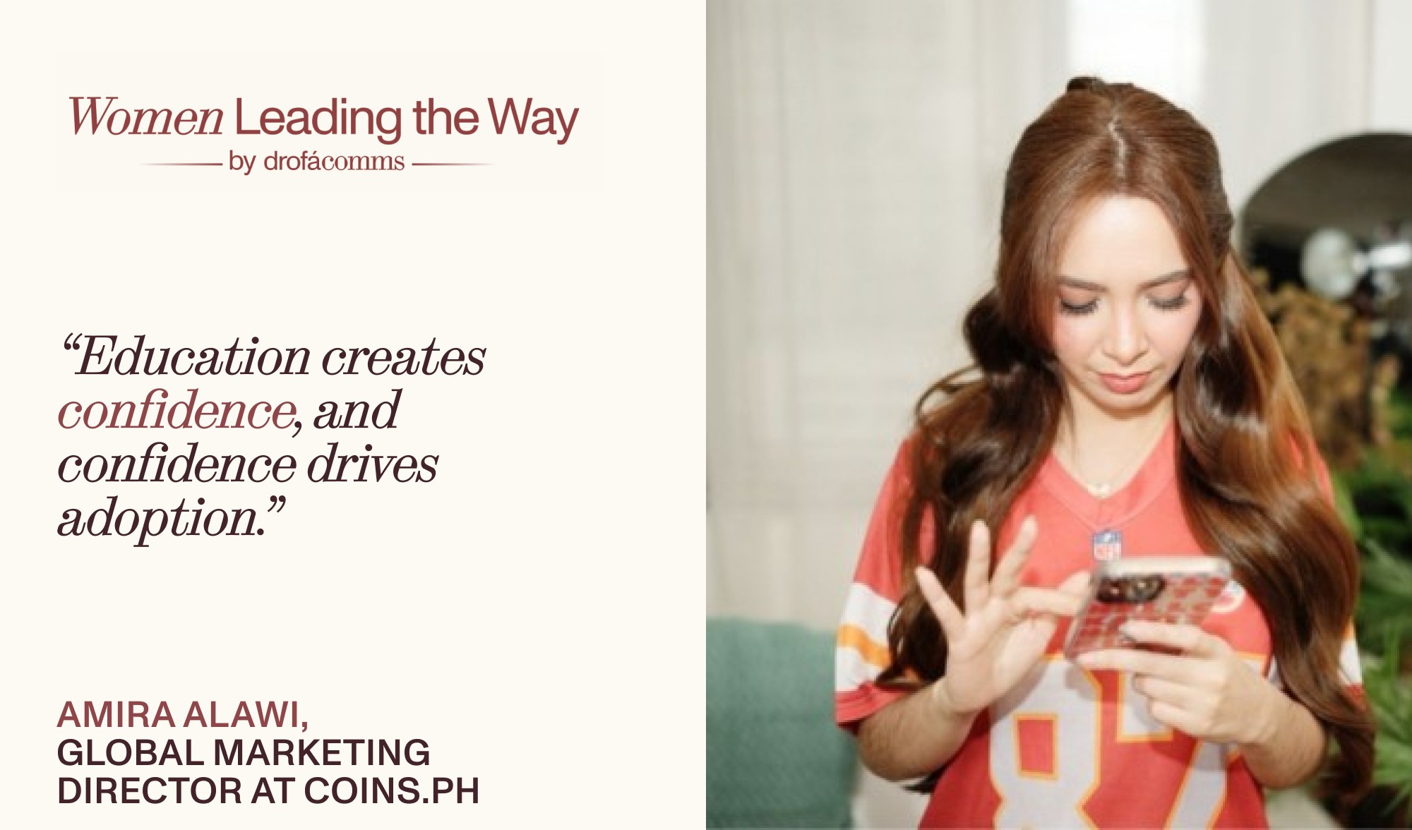 Amira Alawi, Global Marketing Director at Coins.ph, sharing her view on how education builds confidence in Web3