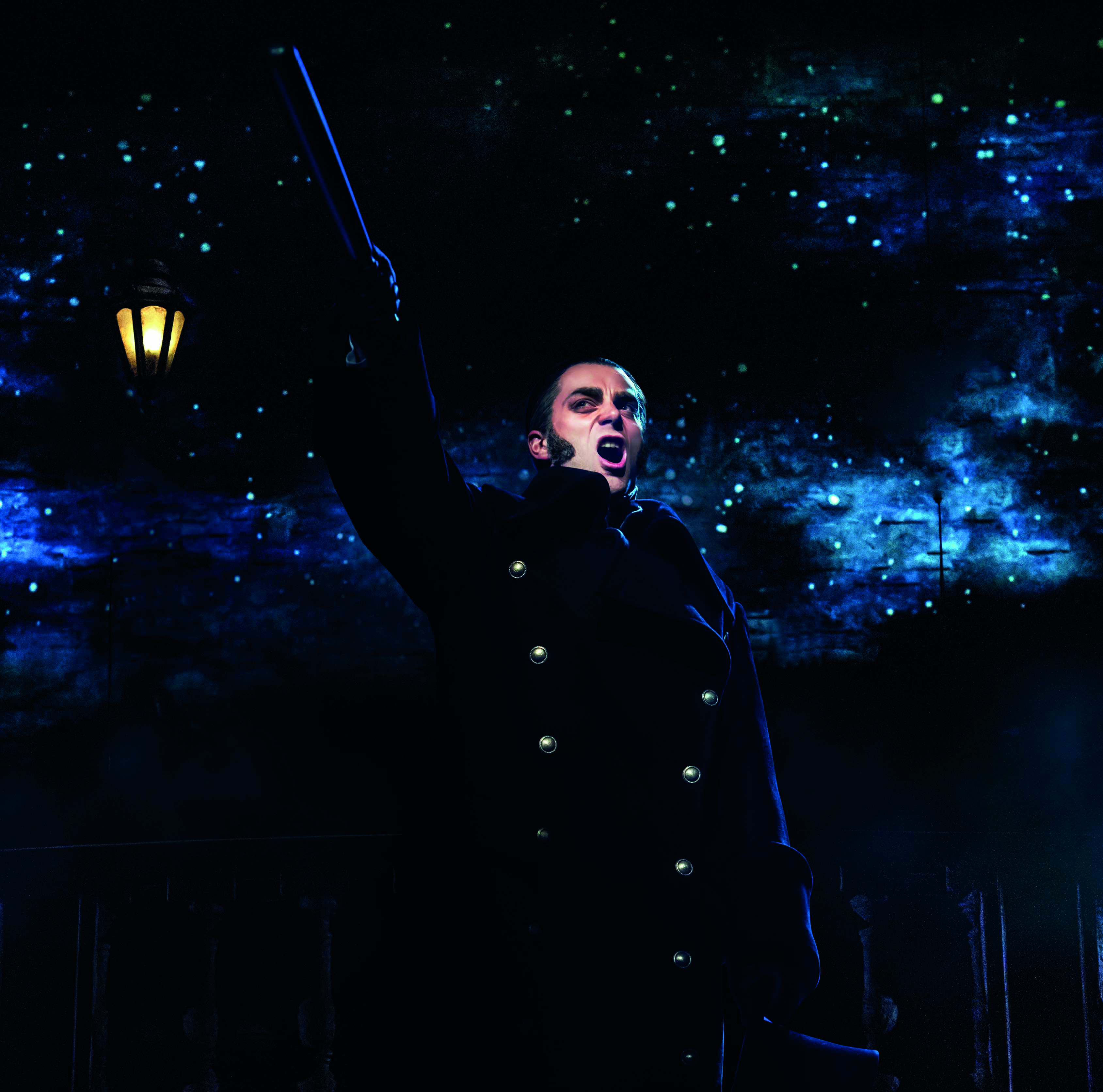 Stewart Clarke as 'Javert'. Stars. Photo by Danny Kaan