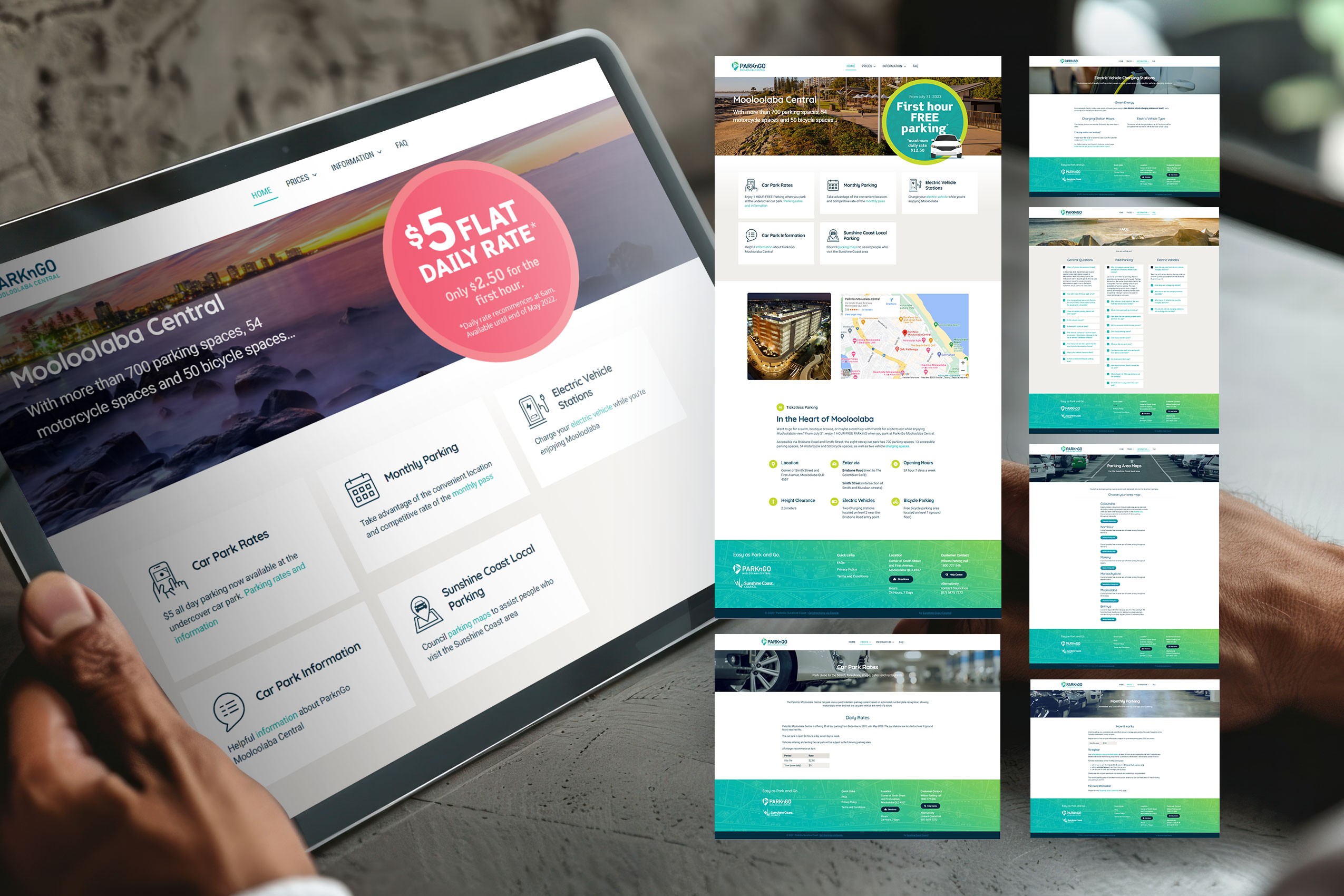 UI design for Secure Parking website interface