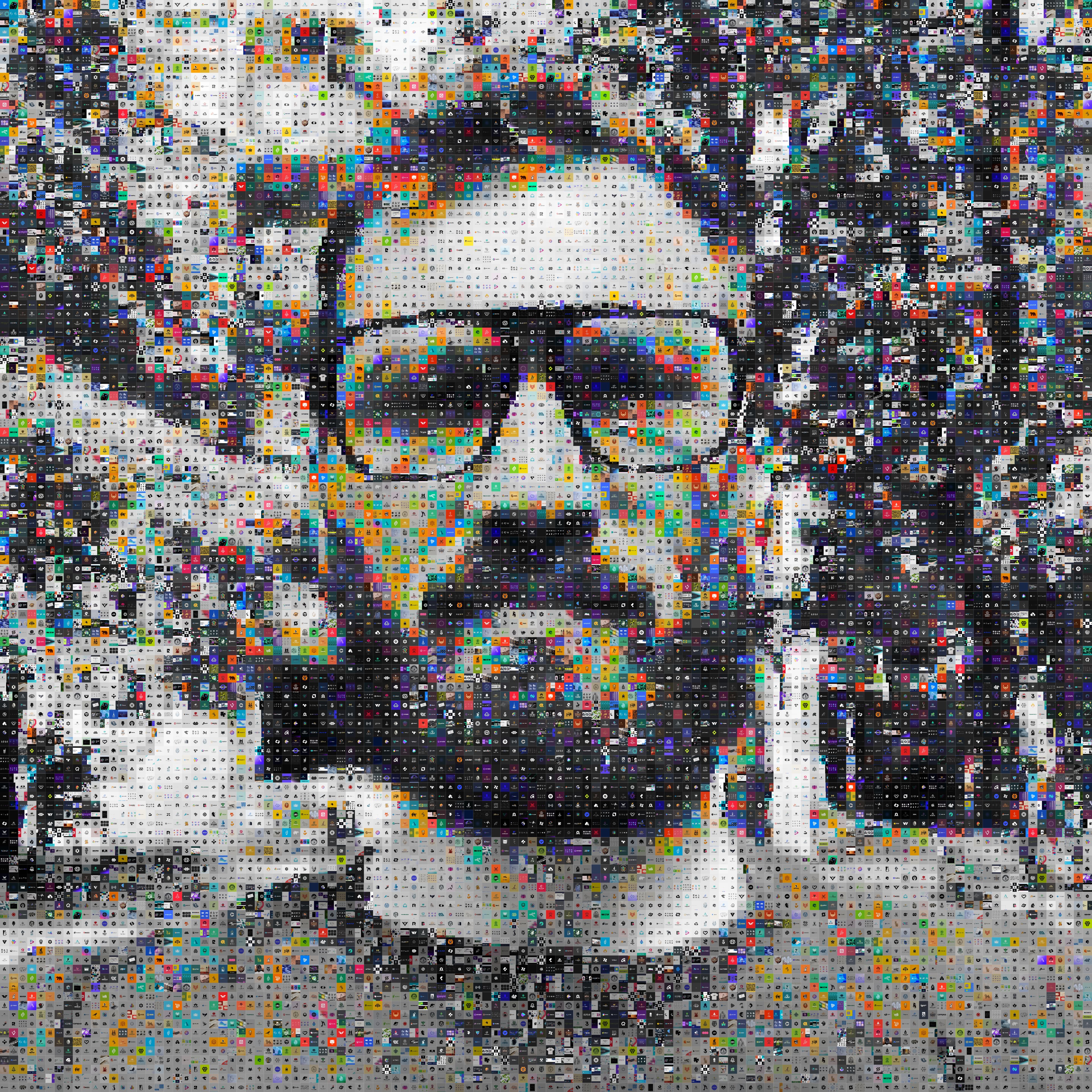 Mara Ionescu, portrait made of 1180 designs