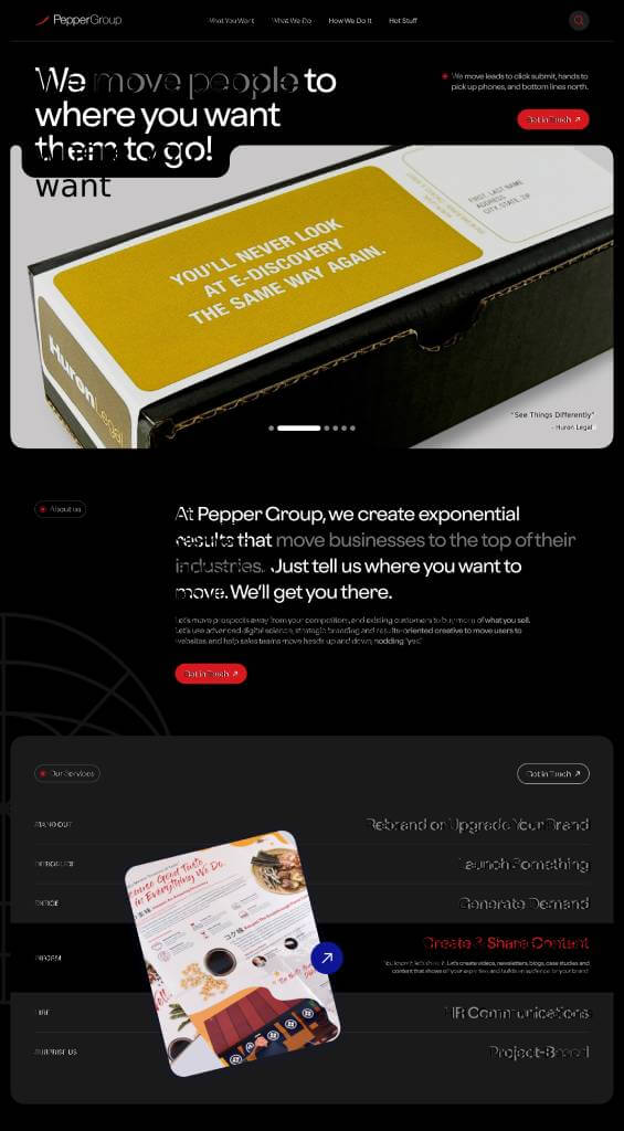 Pepper Group Landing Page