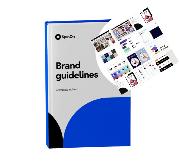 “SpotOn brand guidelines document presenting visual standards, UI components, and design rules used to align brand and product UX.”