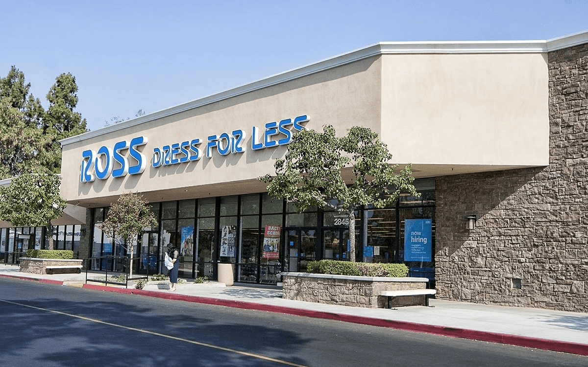 Ross store facade featuring the updated, modern design elements.