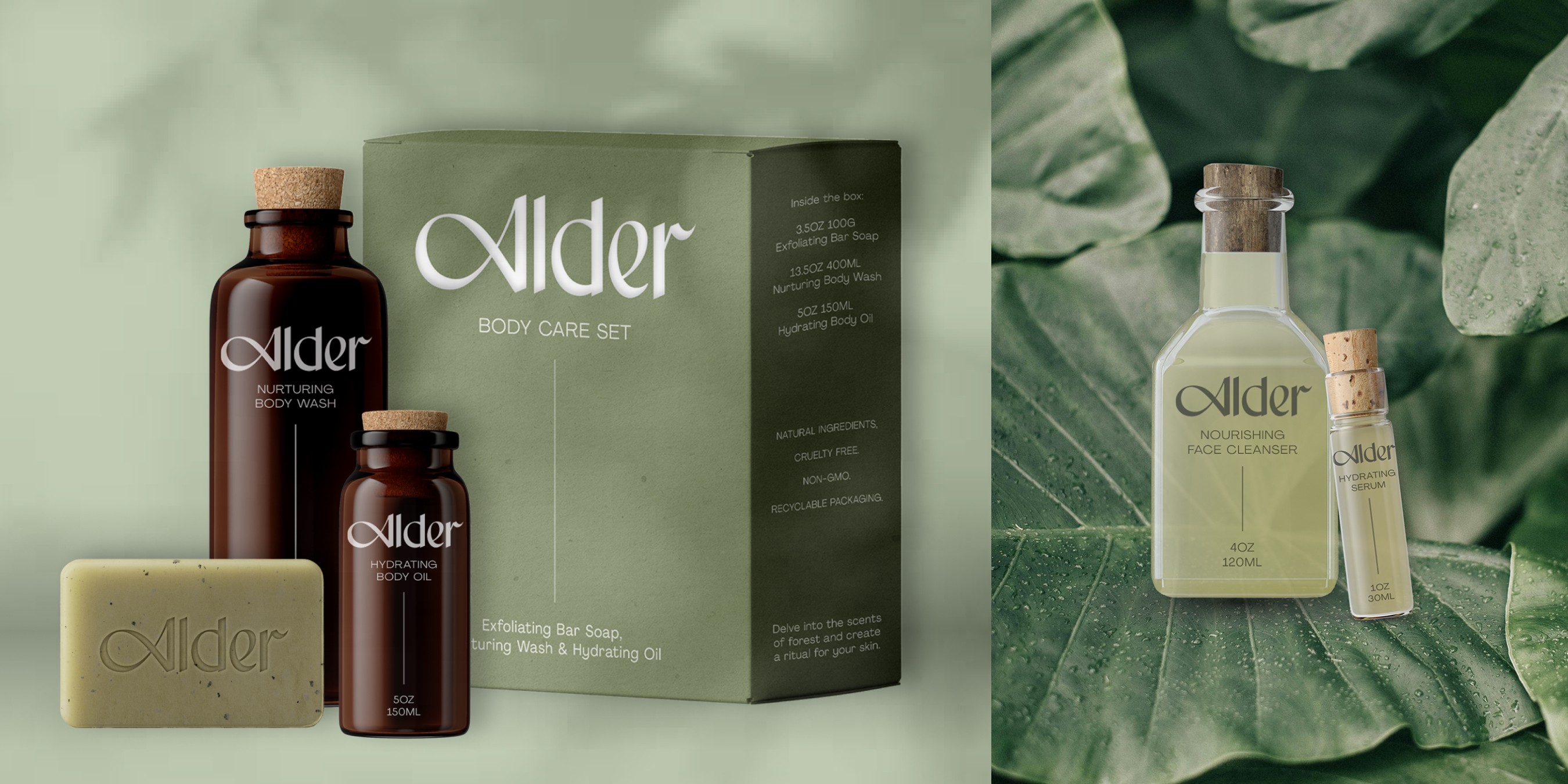 Alder packaging examples.