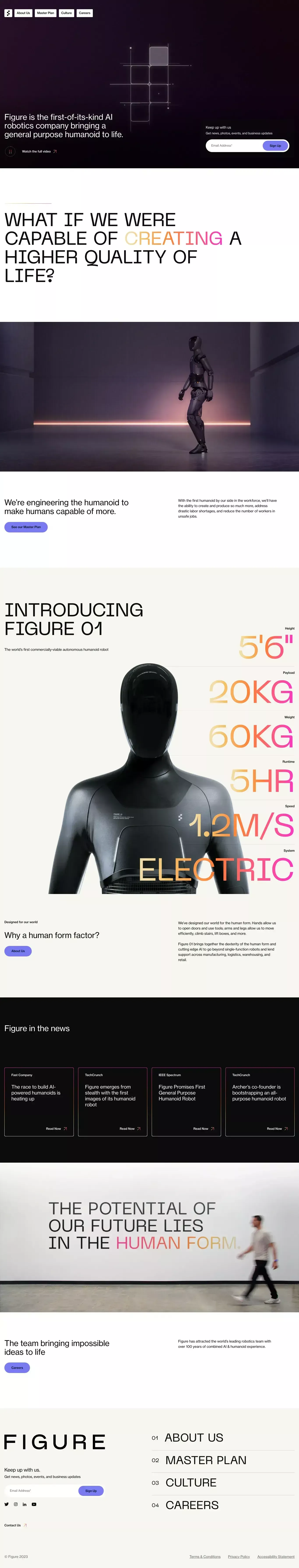 Figure landing page screenshot showcasing Design and Tech design