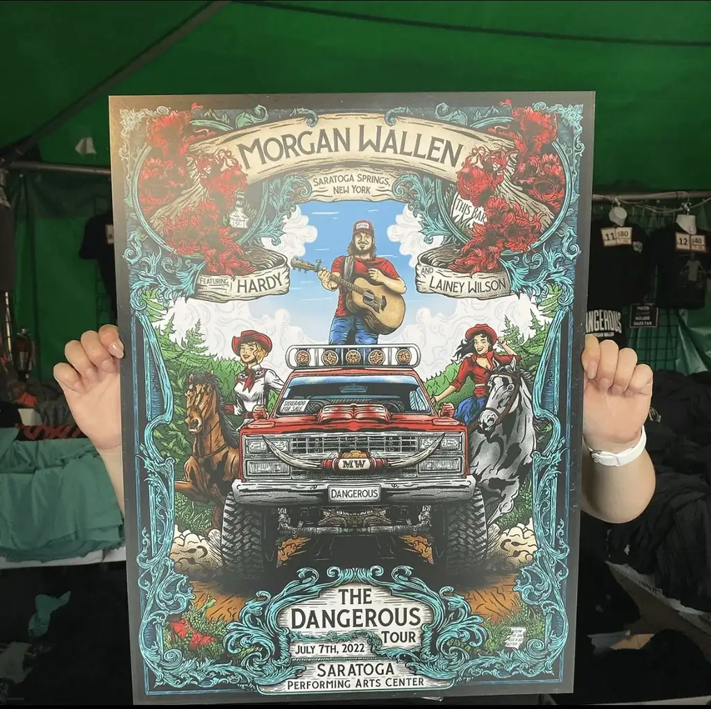Morgan Wallen Poster Saratoga Springs NY At Merch Booth