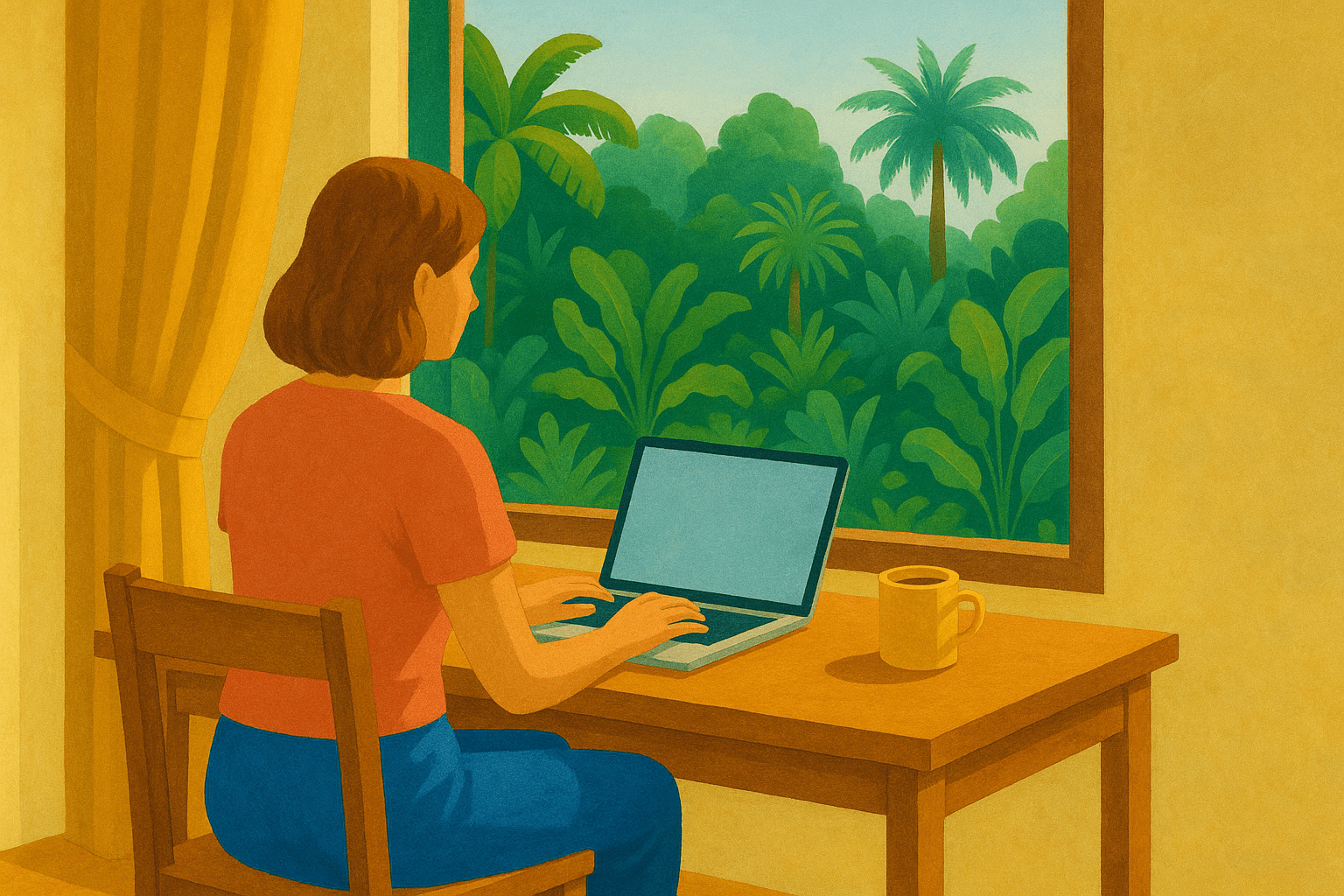 This image shows 2 friends, hovering over a sheet of business ideas 