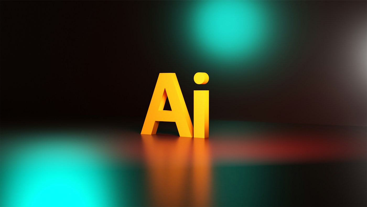 Three-dimensional AI lettering used as an editorial illustration for generated campaign workflows