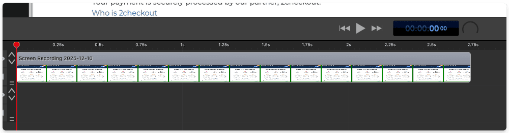 ScreenFlow's timeline editor