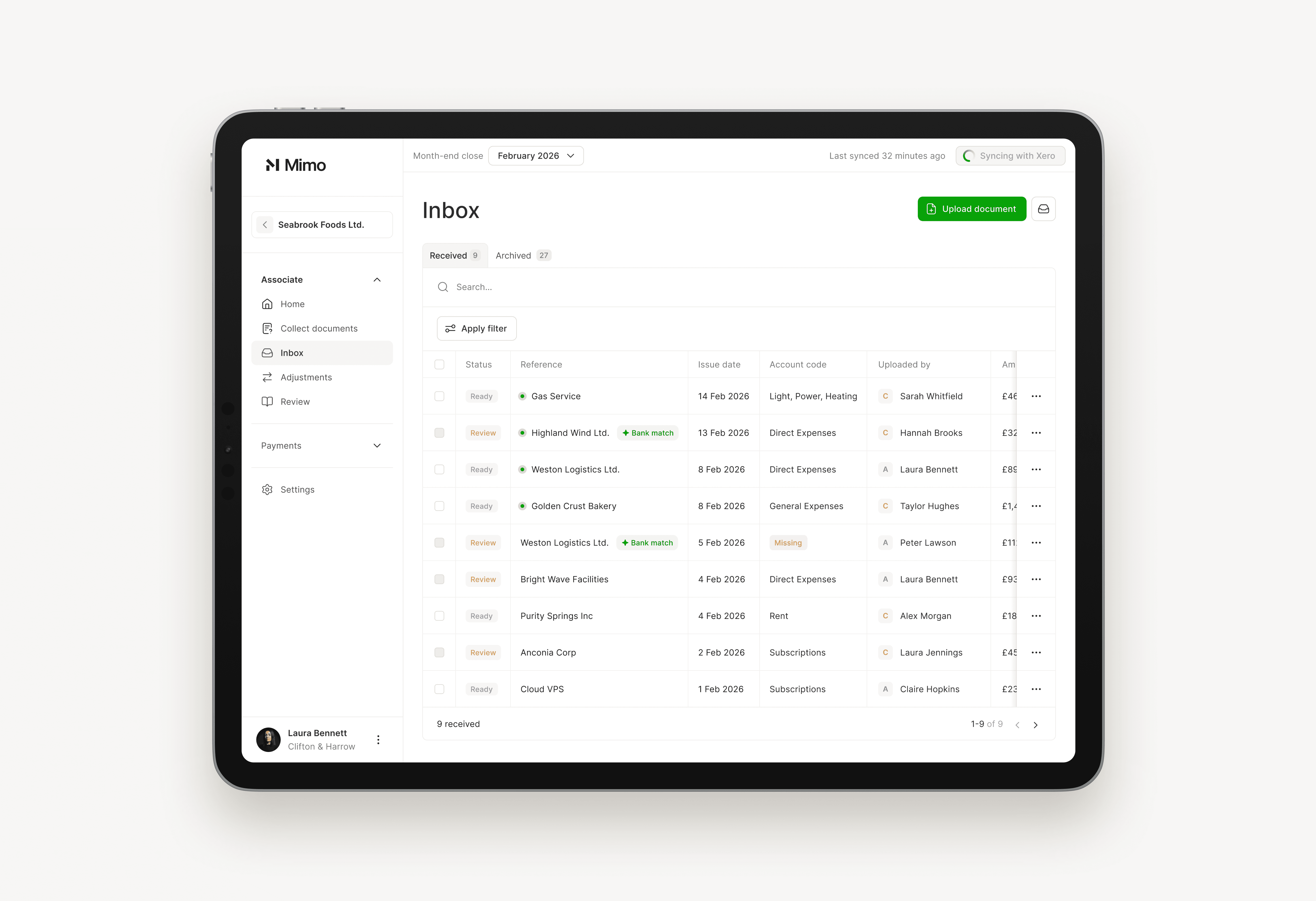 Man reading on the laptop