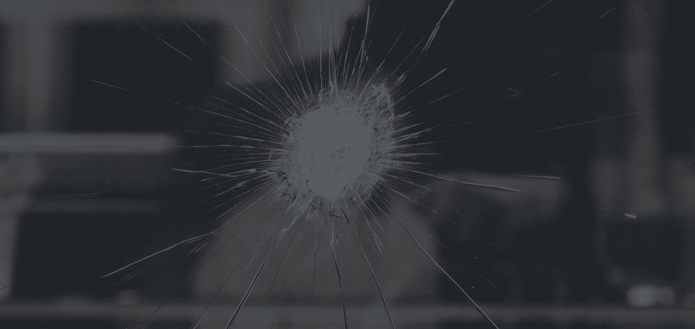 Glasscheibe mit Einschlag