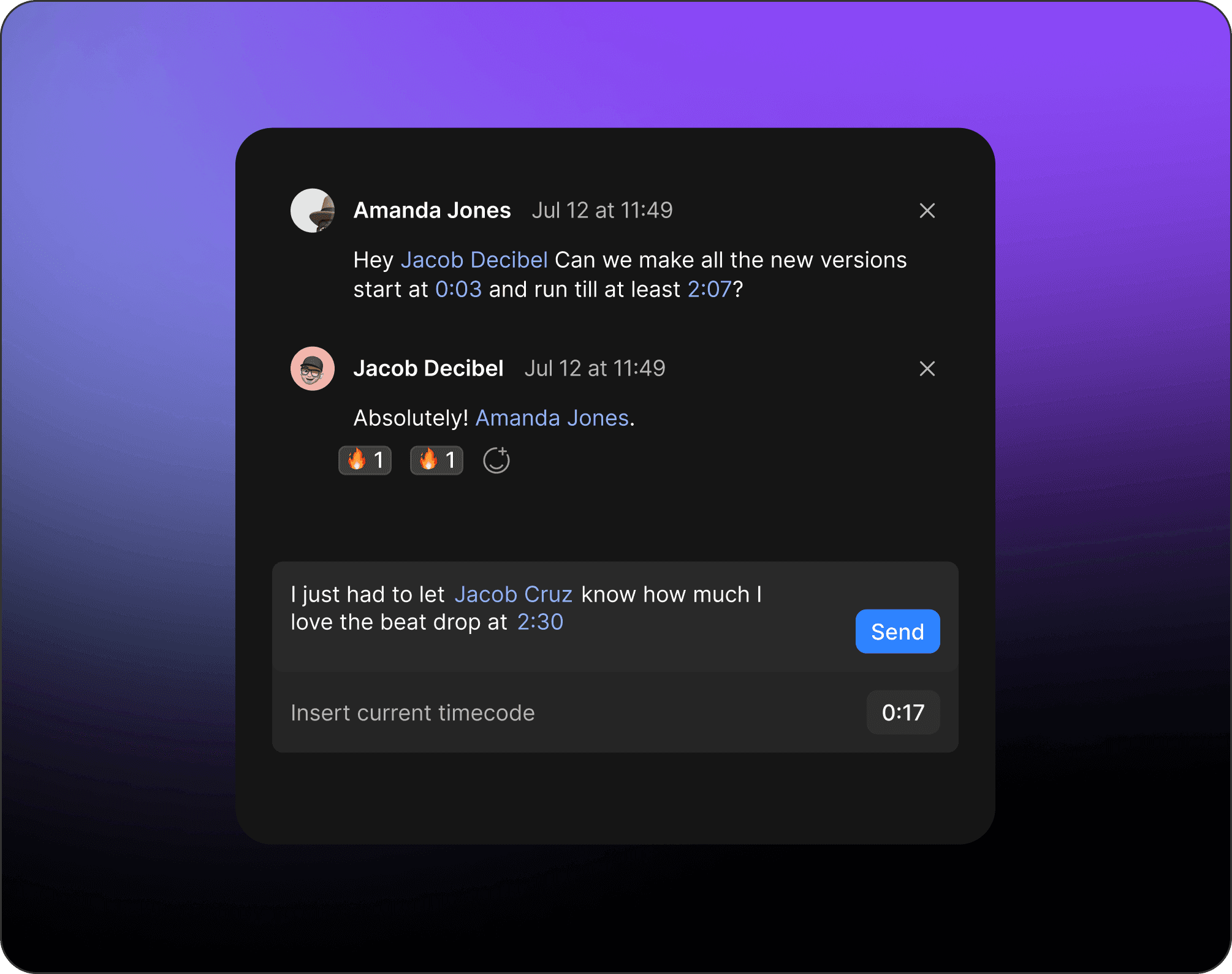A chat user interface