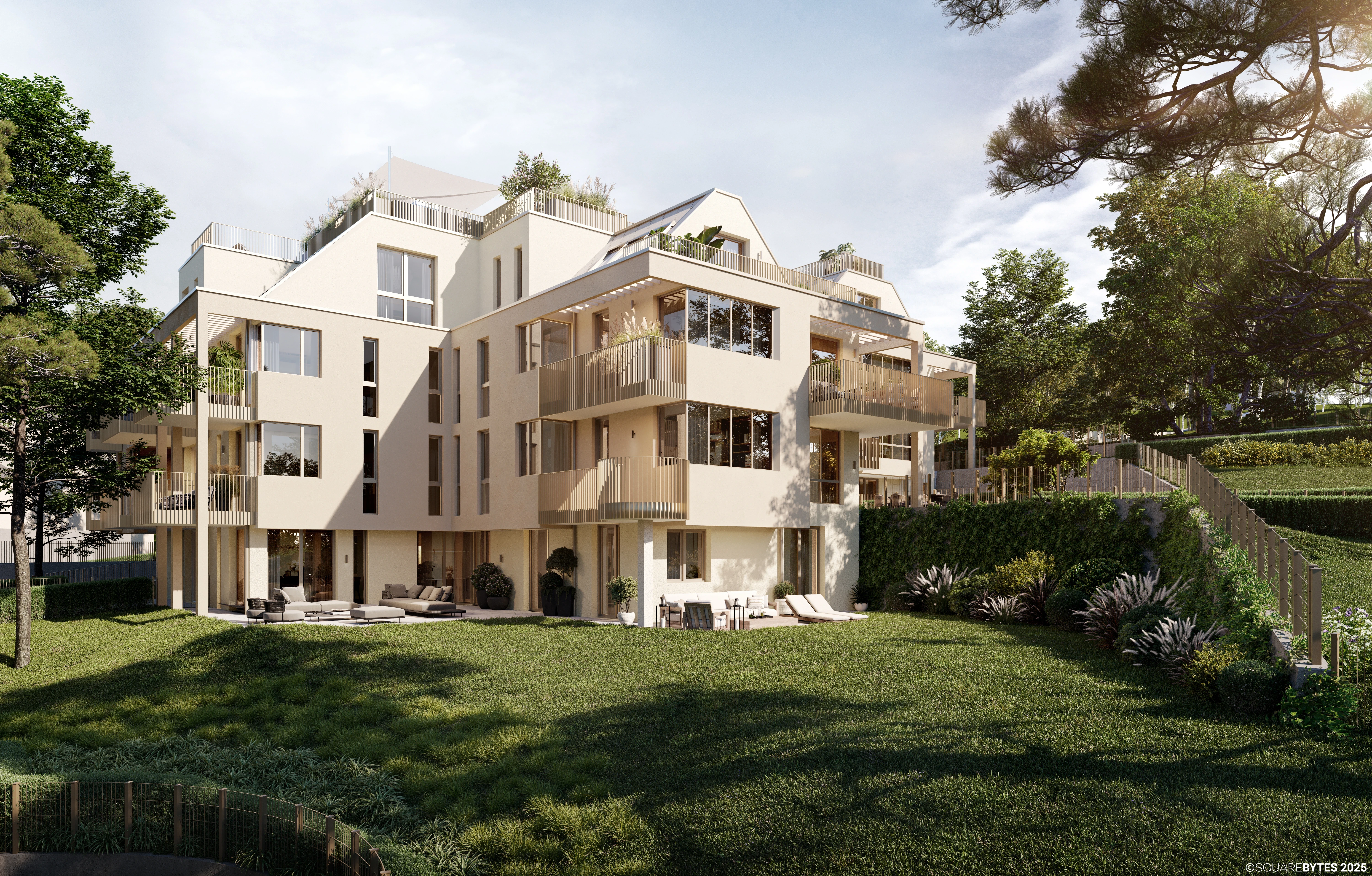 Zwei elegante Parkvillen in Dornbach mit großzügigen Terrassen und Gartenblick – Eigentumswohnungen im Grünen, Wien 17.