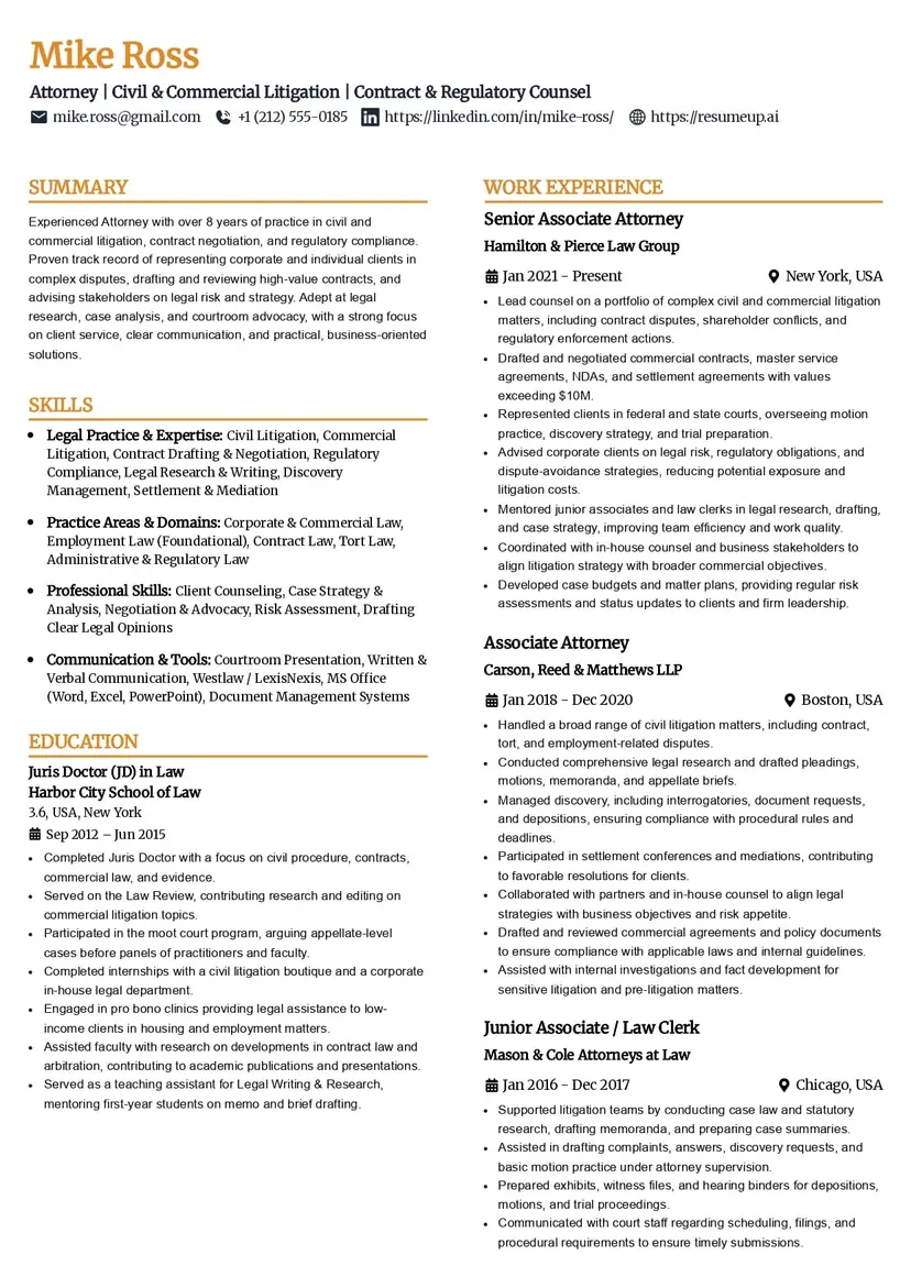 Professional Edge resume template - two column template