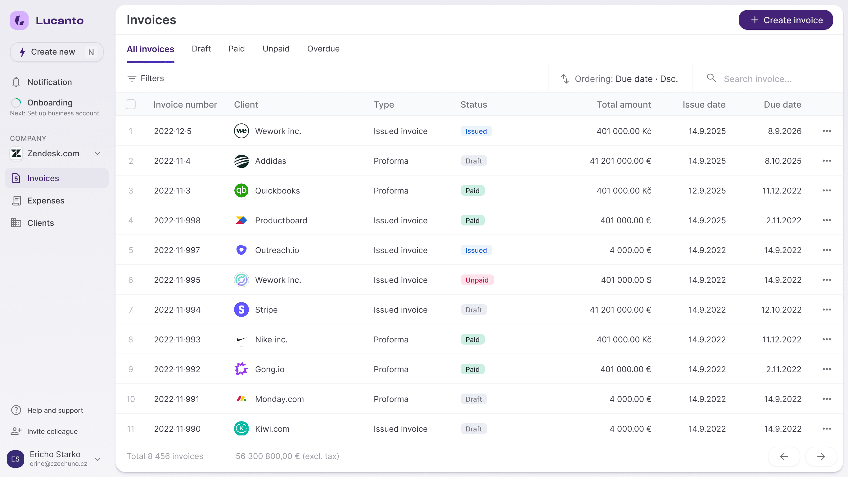Lucanto – invoices with guts