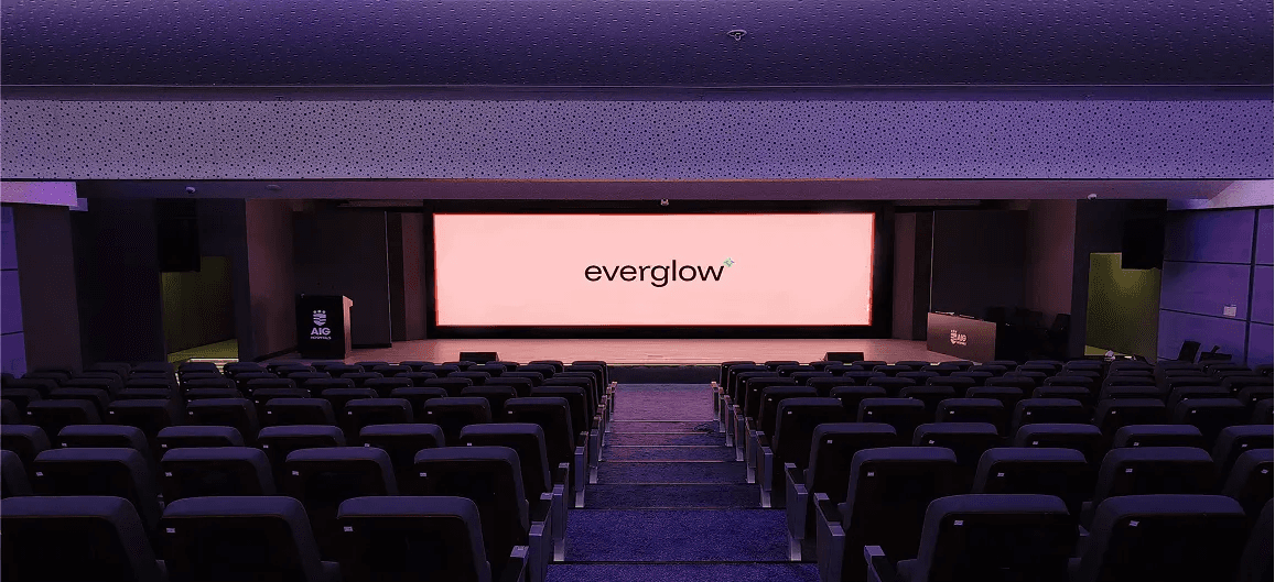 Custom LED video wall designed for a modern auditorium stage