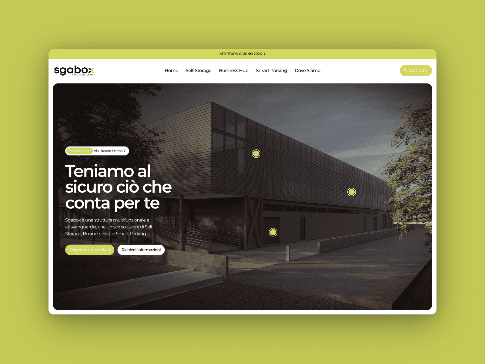 Sito web per sgabox, self storage e uffici a Cesenatico