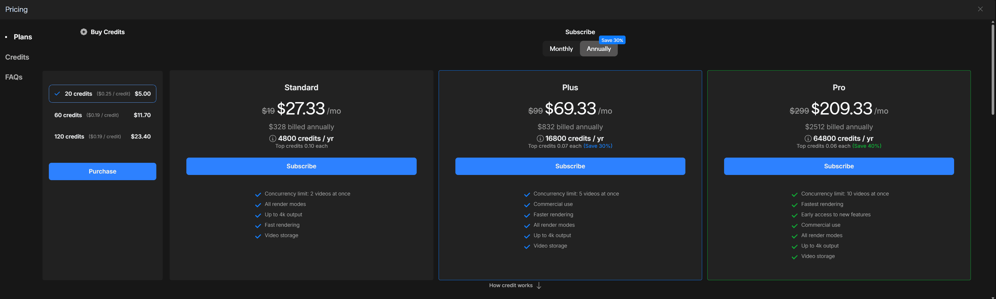 Pricing of Topaz Video AI