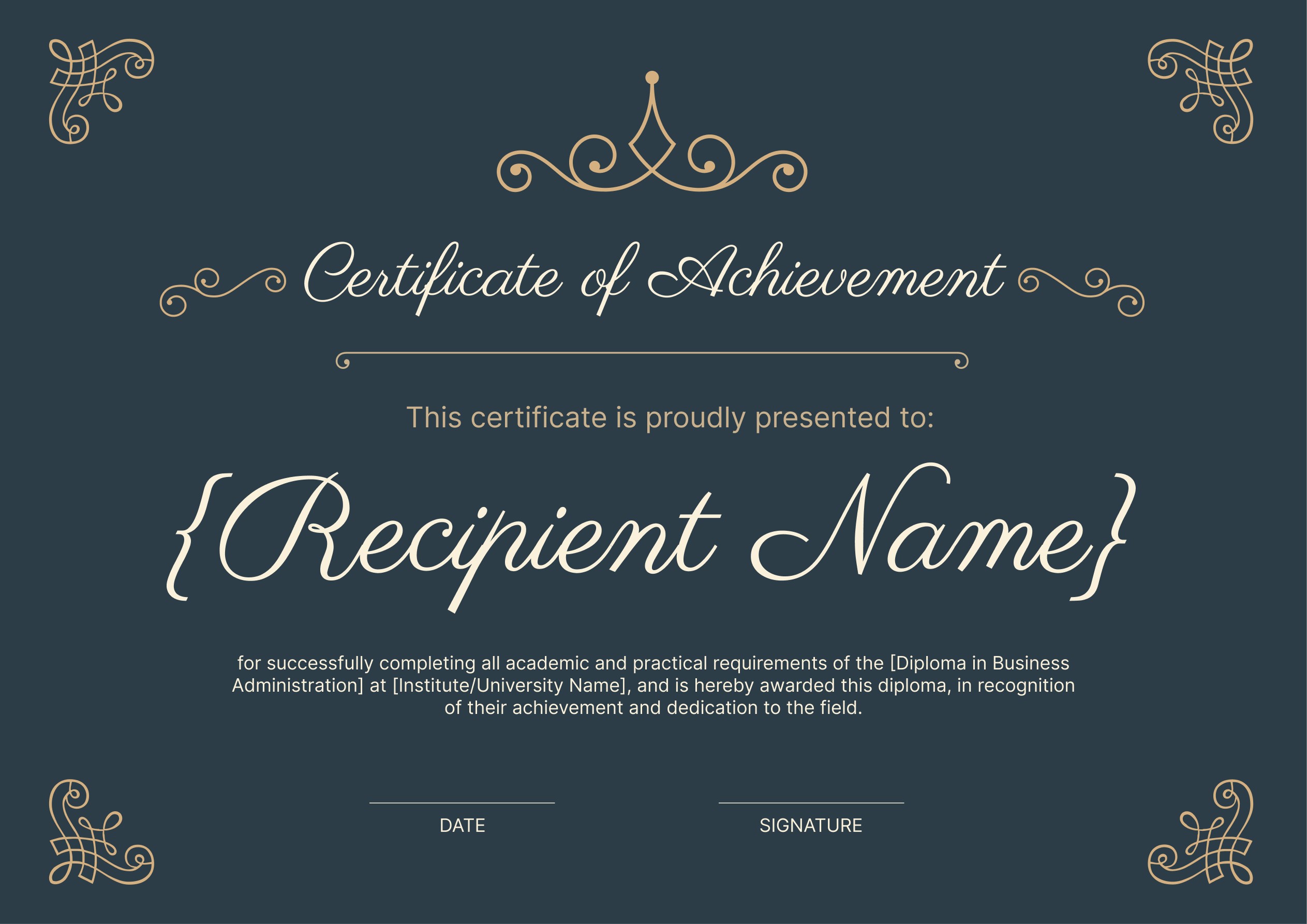 Wauld - Formal and classic diploma certificate template