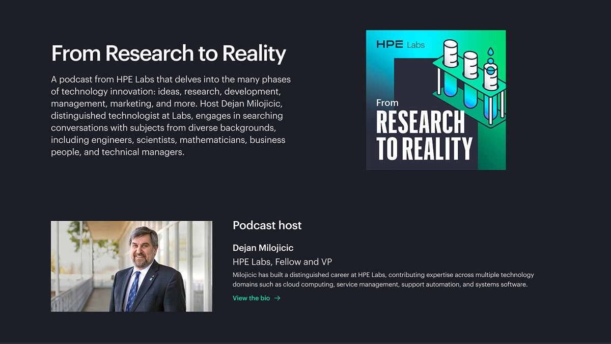 HPE Labs podcast web page screenshot