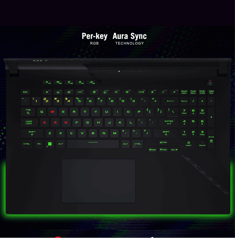 ASUS ROG Strix Scar 17 (2023) featuring per-key RGB, aura sync technology