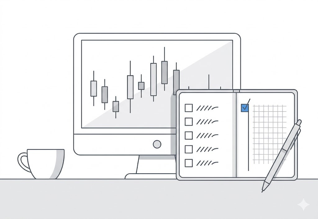 A monitor and a paper journal