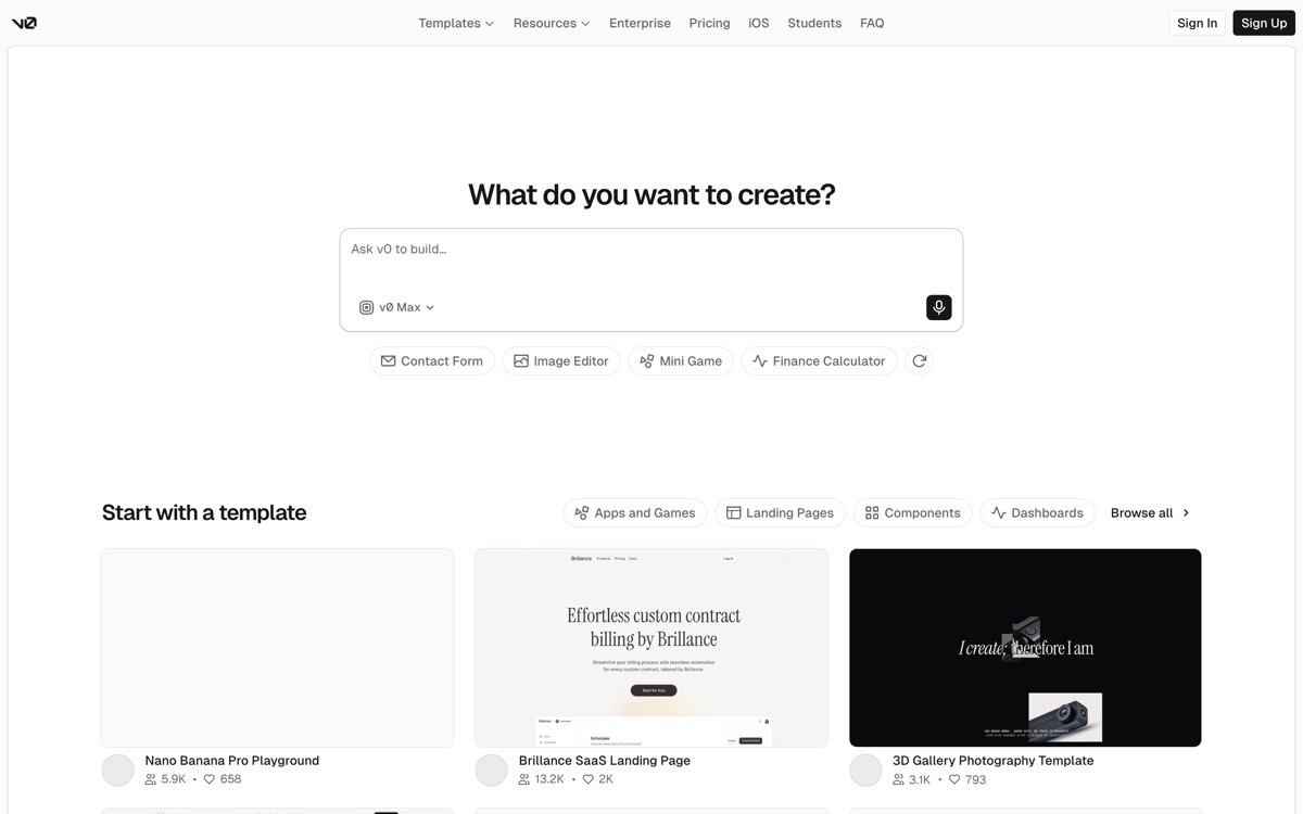 Best AI App Builders with v0 by Vercel