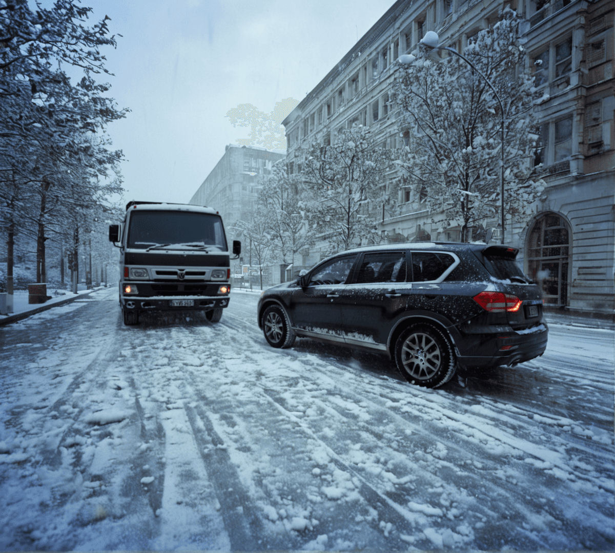 AI Generated snow training image for drone