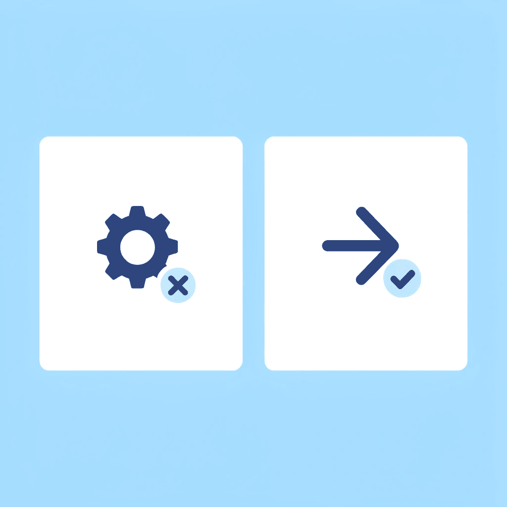 Before: scattered files across spreadsheets, Google Docs, emails, and screenshots. After: all materials organized in one knowledge base.