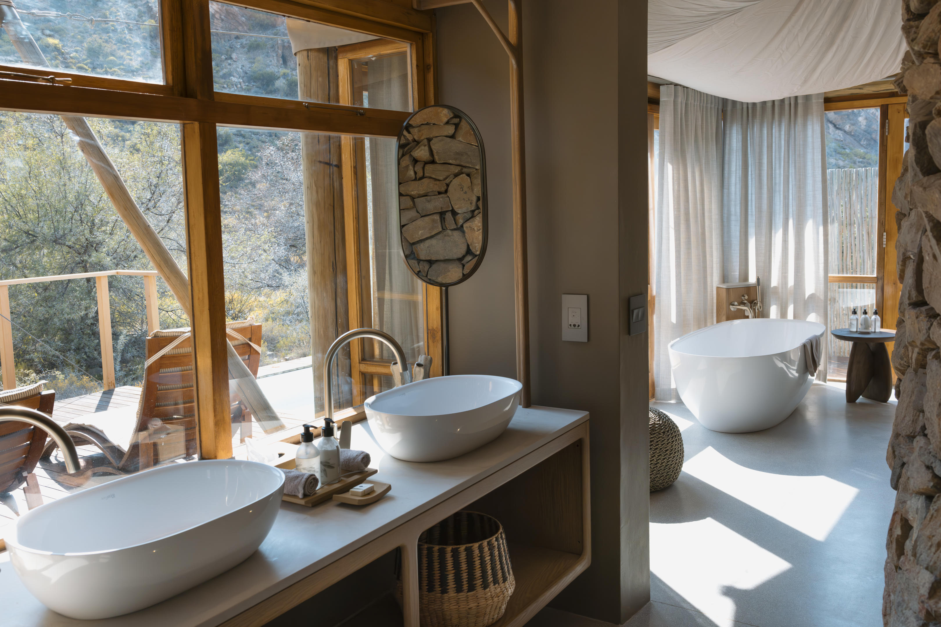Suite Bathroom, Dwyka Tented Lodge, Sanbona, Little Karoo, aesplore, Cape Town & Cape Safari