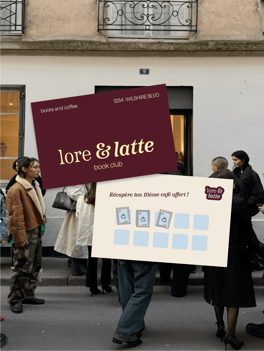 Composition de marque illustrant un accompagnement en audit, branding et déploiement visuel