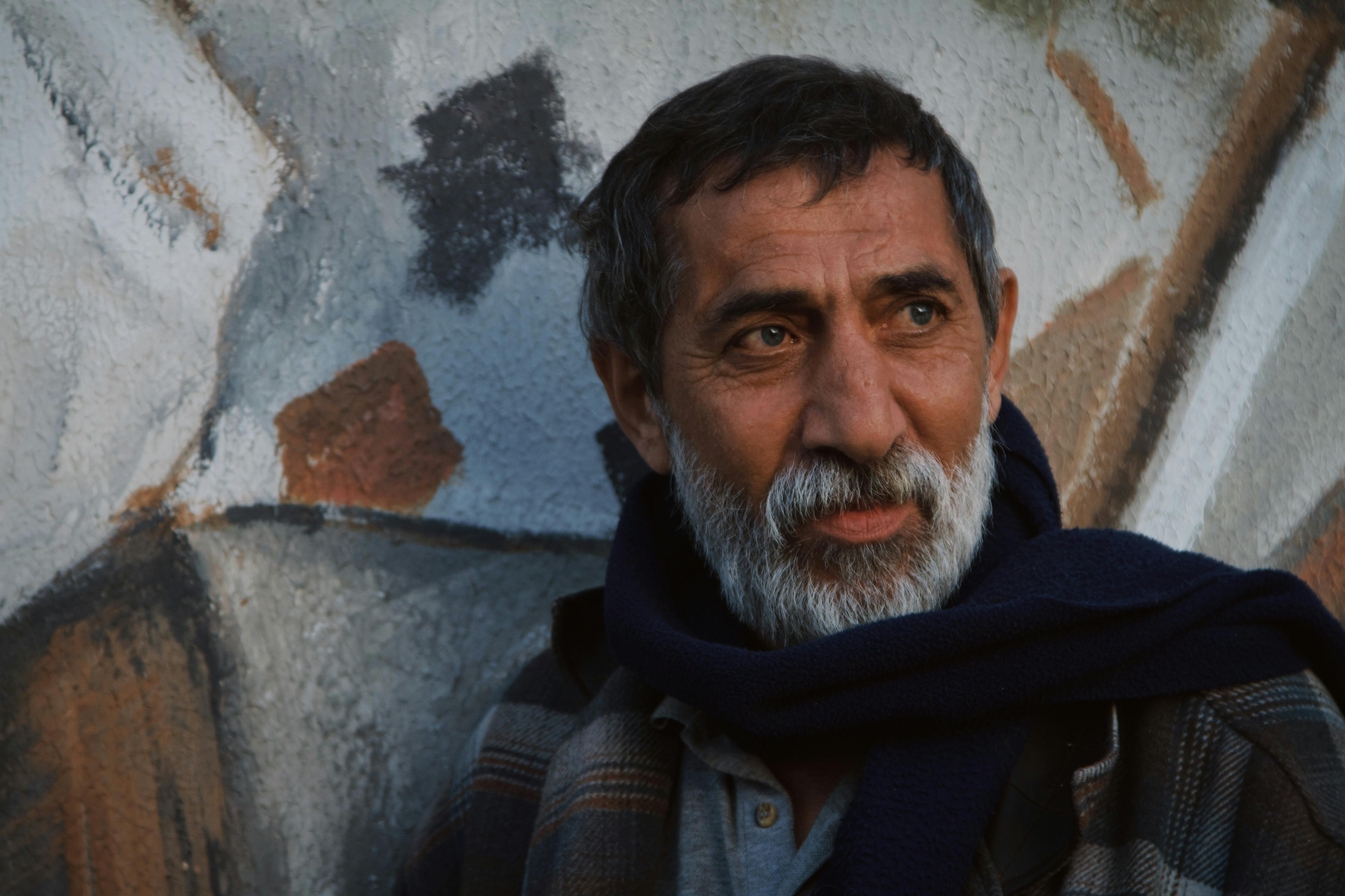 grayscale photo of man