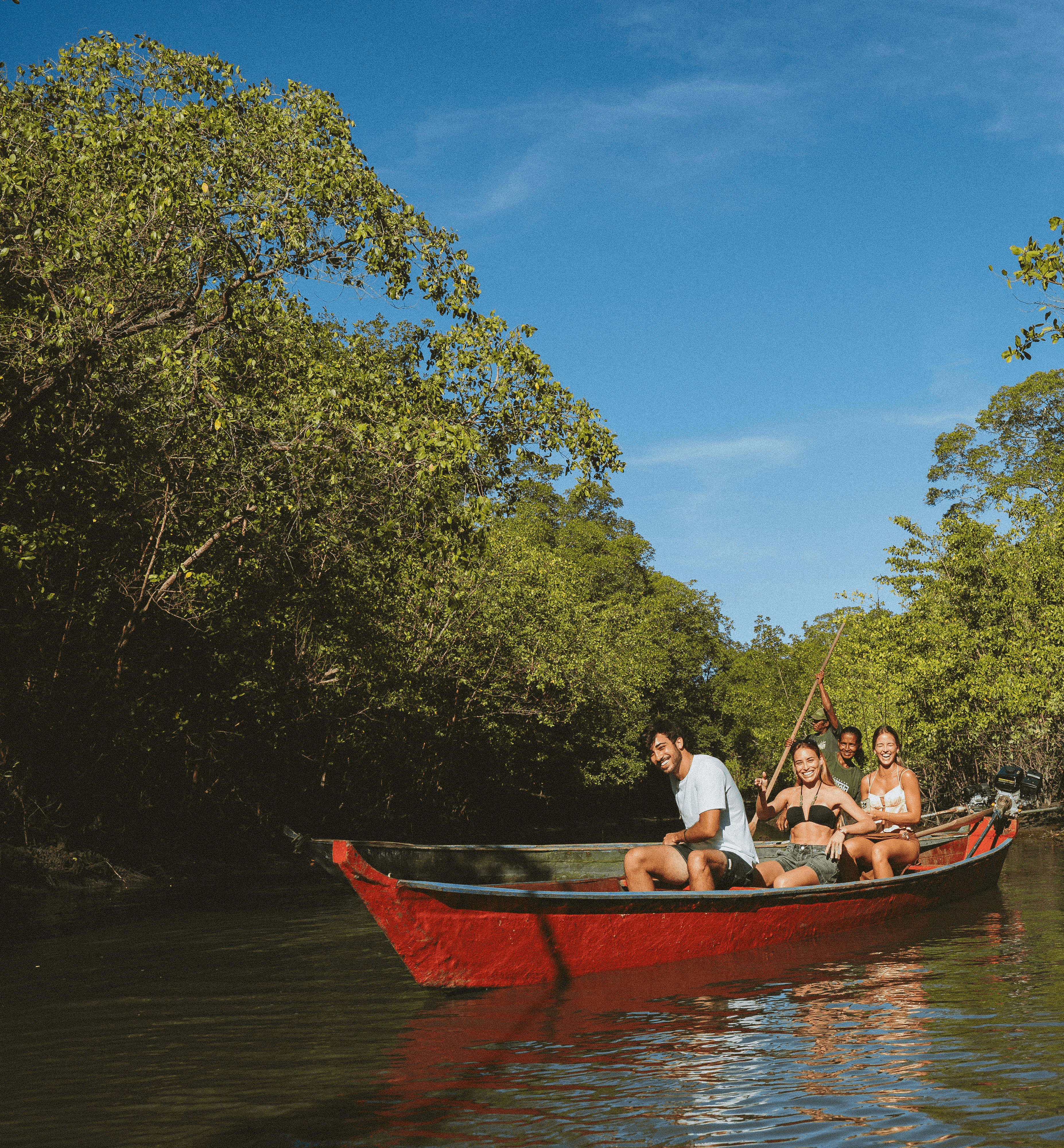 Group of men surfing