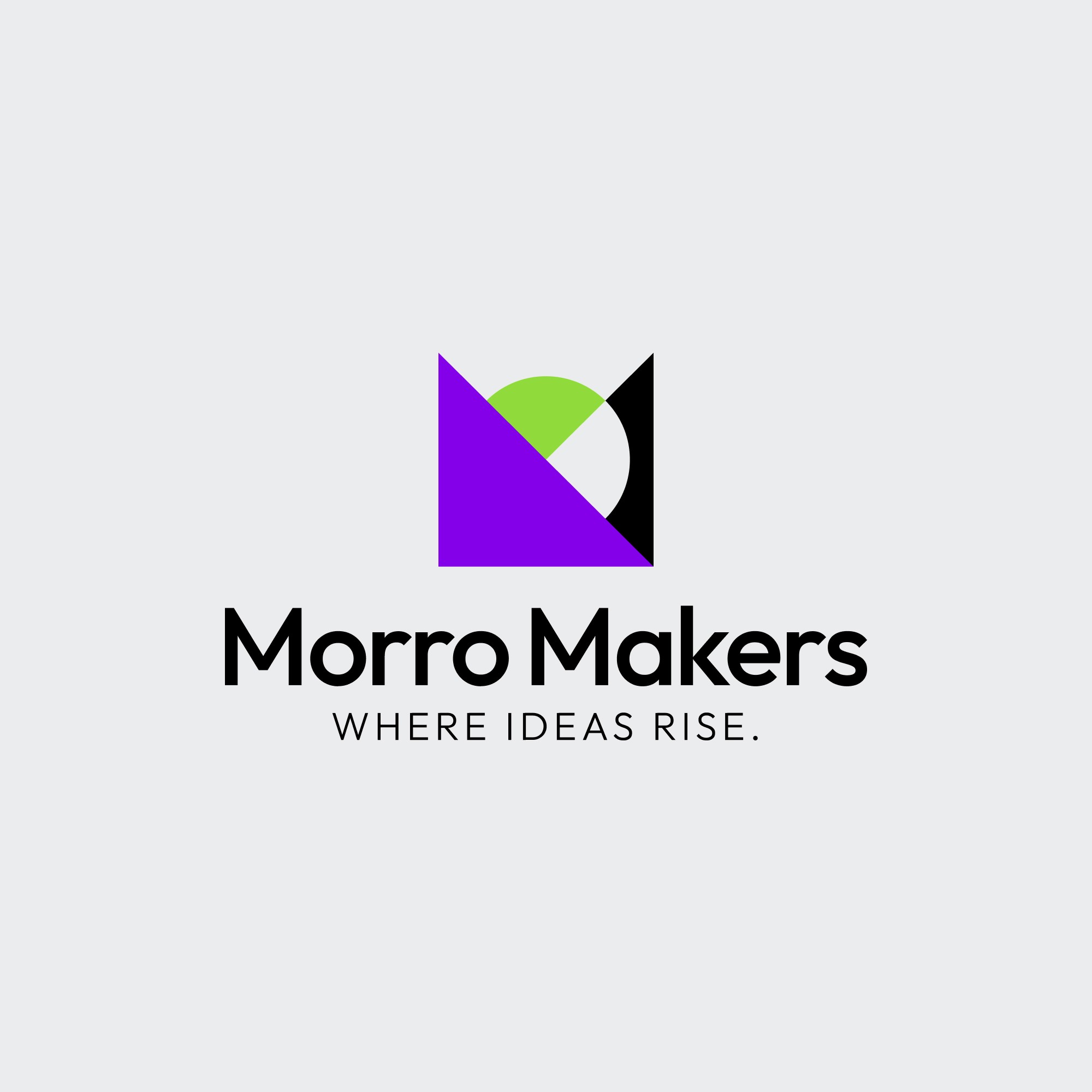 The final Morro Makers logomark with its tagline 'WHERE IDEAS RISE.