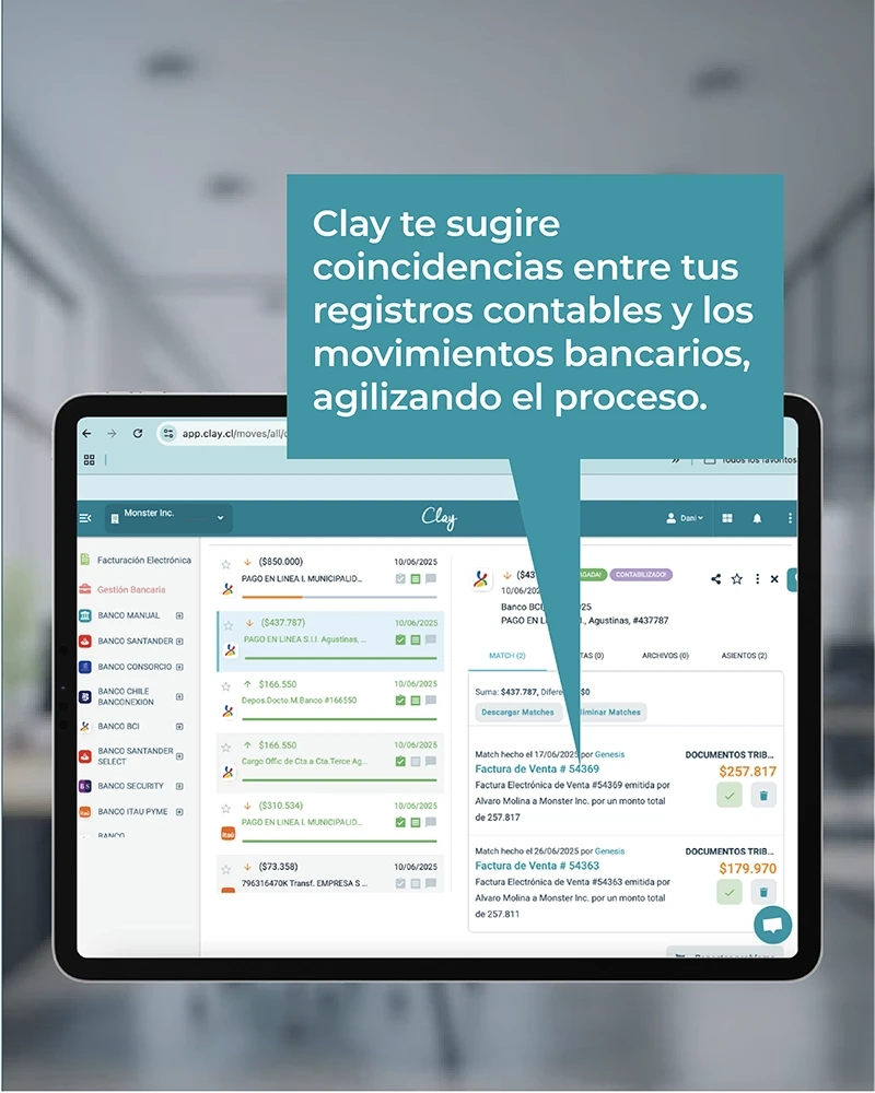 Viendo desde el celular y ipad la conciliación bancaria y reportes finnacieros y contables