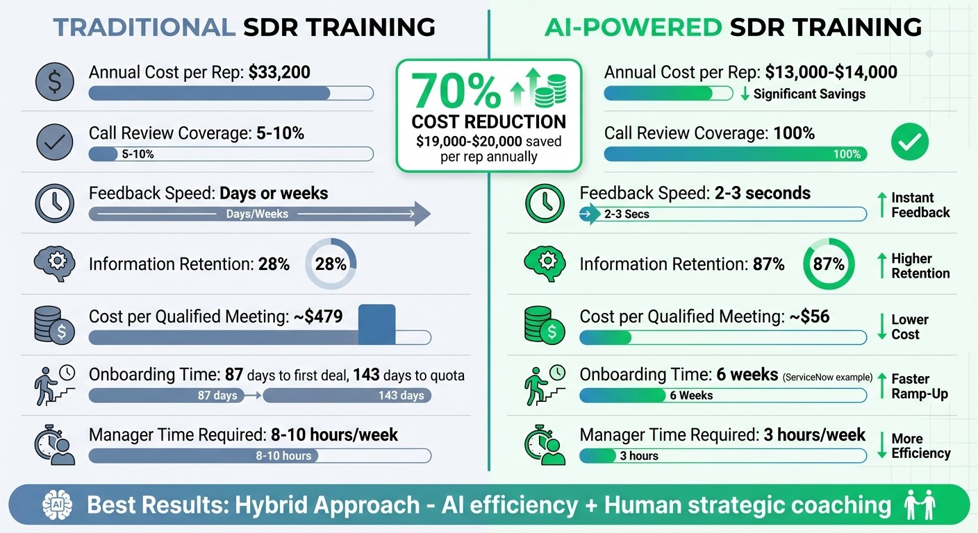 Traditional vs AI-Powered SDR Training: Cost, Speed, and Performance Comparison