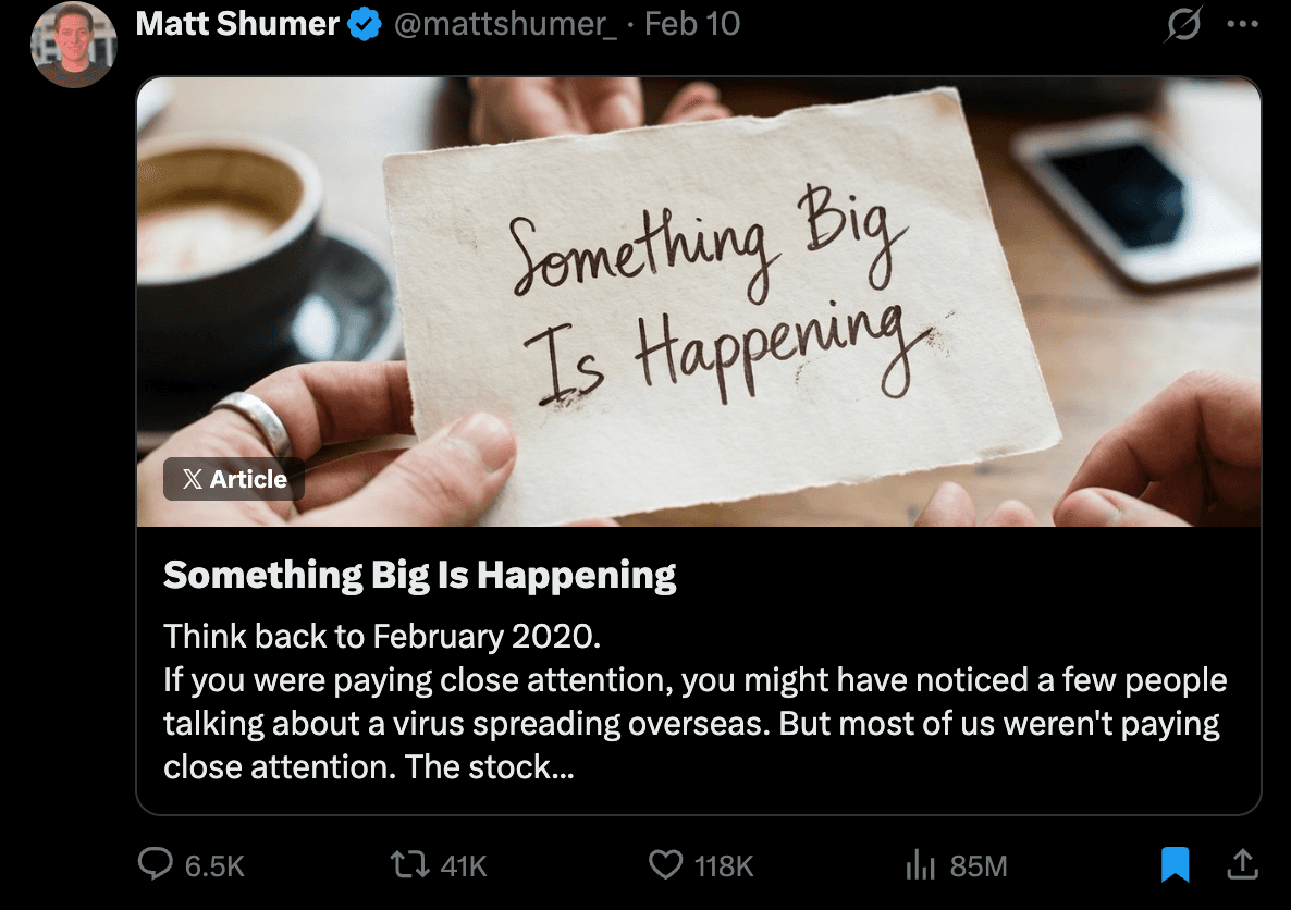 L'article viral : "Something Big Is Happening"