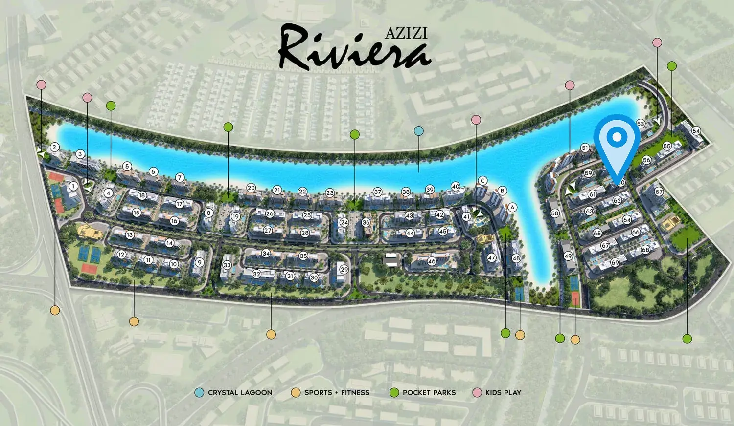 azizi riviera 60 location map mbr city
