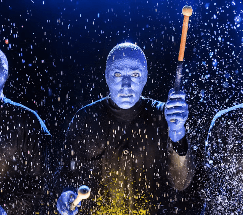 Colorful visual effects at Blue Man Group performance