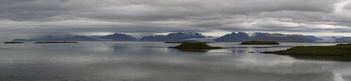Green aurora lights in the sky at night