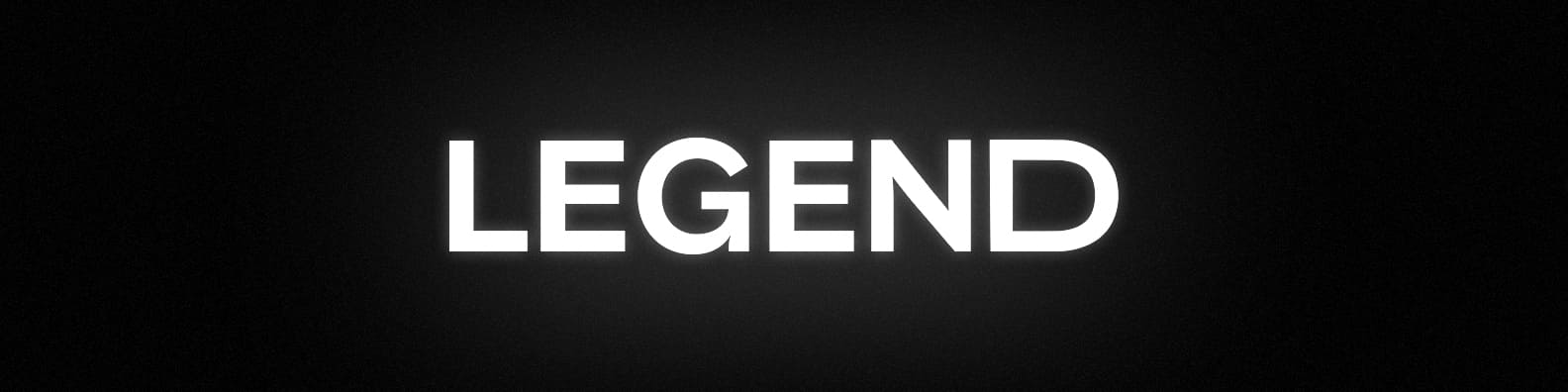 Baniere Legend pour les réseaux sociaux. Le logo legend est lumineux, sur un fond noir.