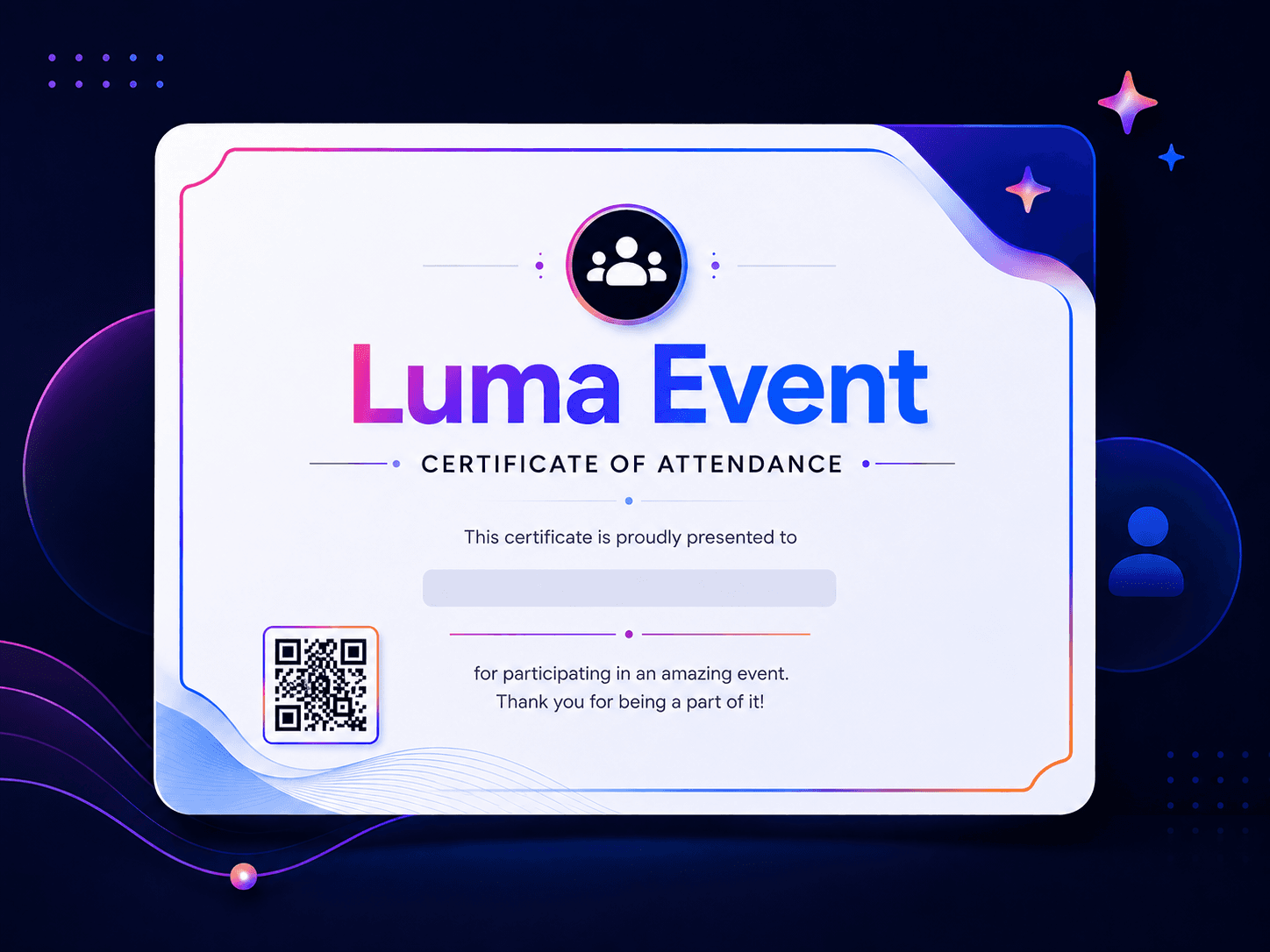 Issue certificate for luma events