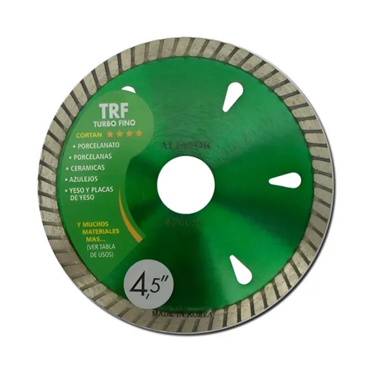 Disco diamantado Aliafor TRF turbo fino verde de 115 mm para porcelanato