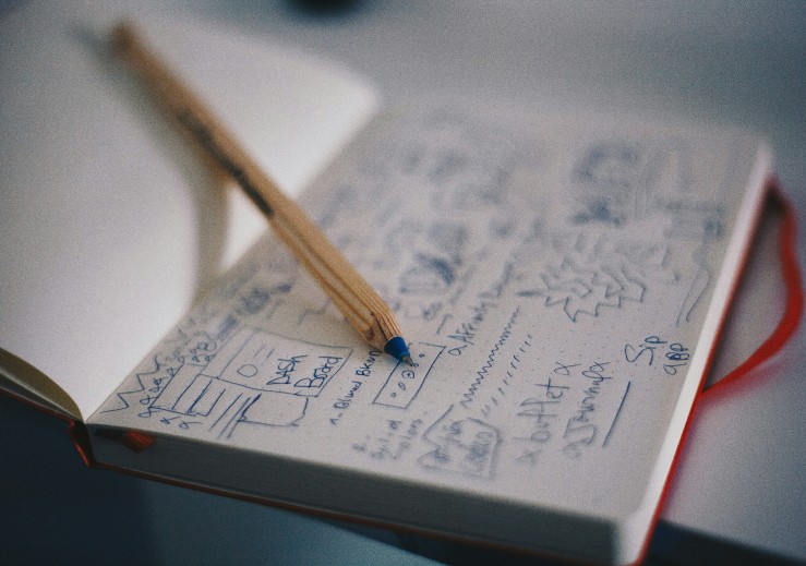 Cuaderno con muchas notas