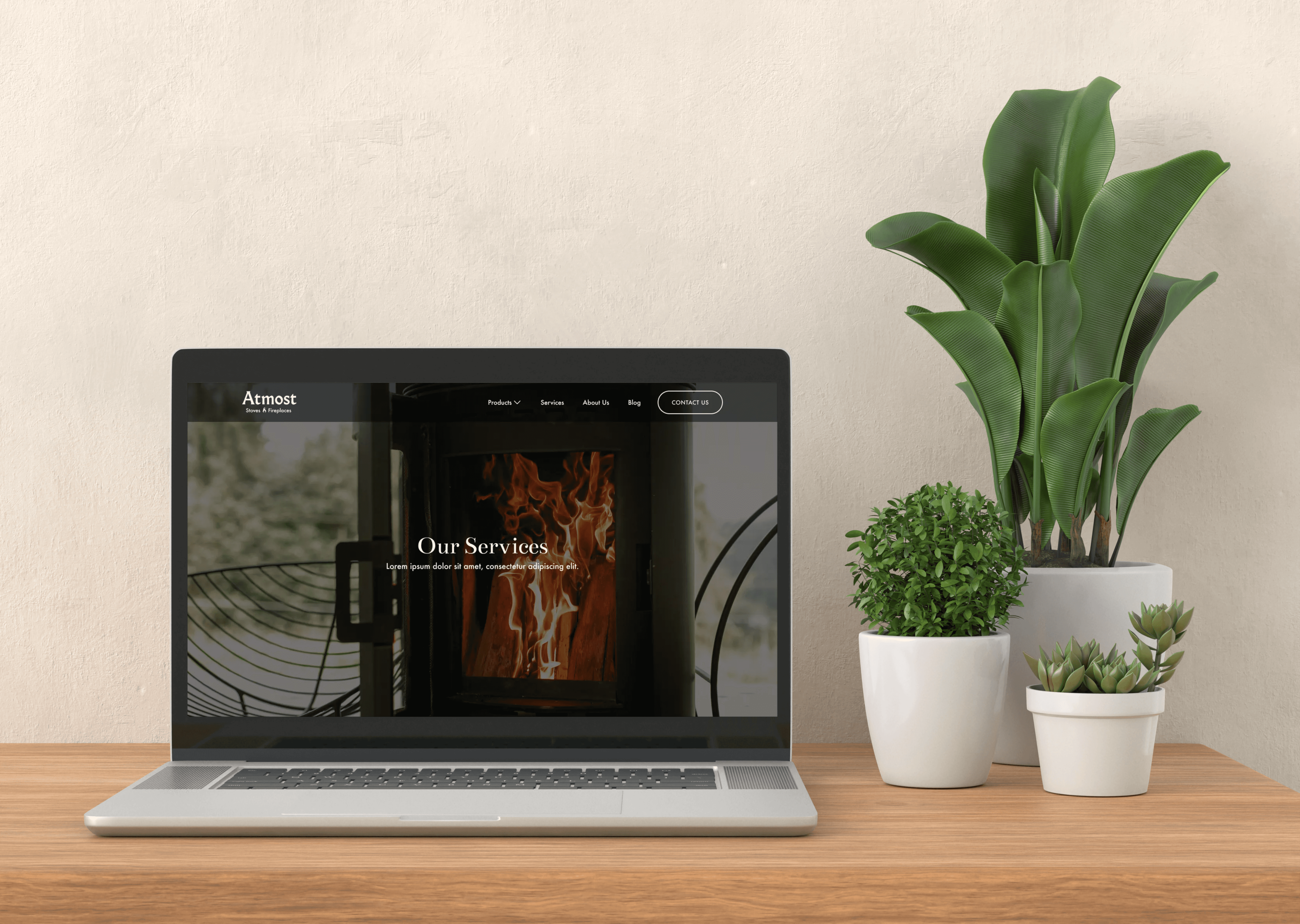 Desktop hero section visualization, demonstrating the use of immersive, high-resolution photography to create an emotional connection with technical heating solutions.