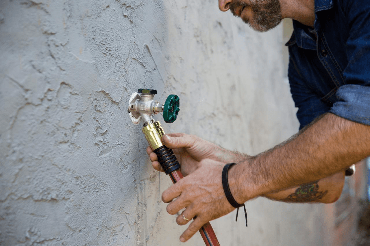 outdoor water tap leaking 