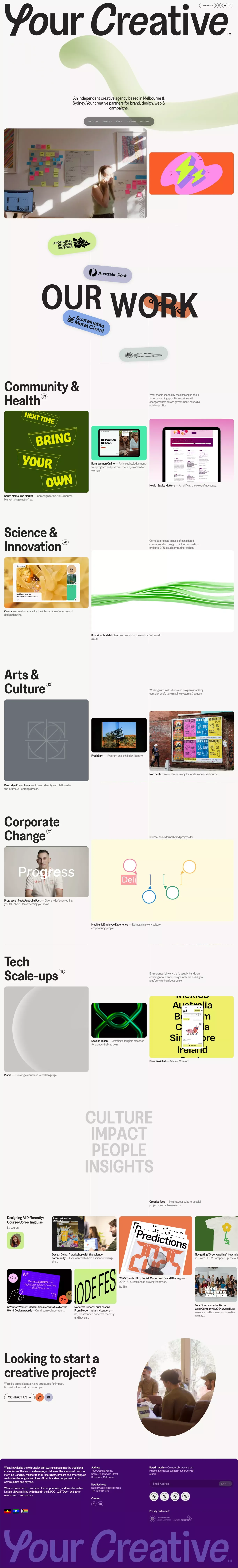 Your Creative portfolio page screenshot showcasing Design and Marketing design
