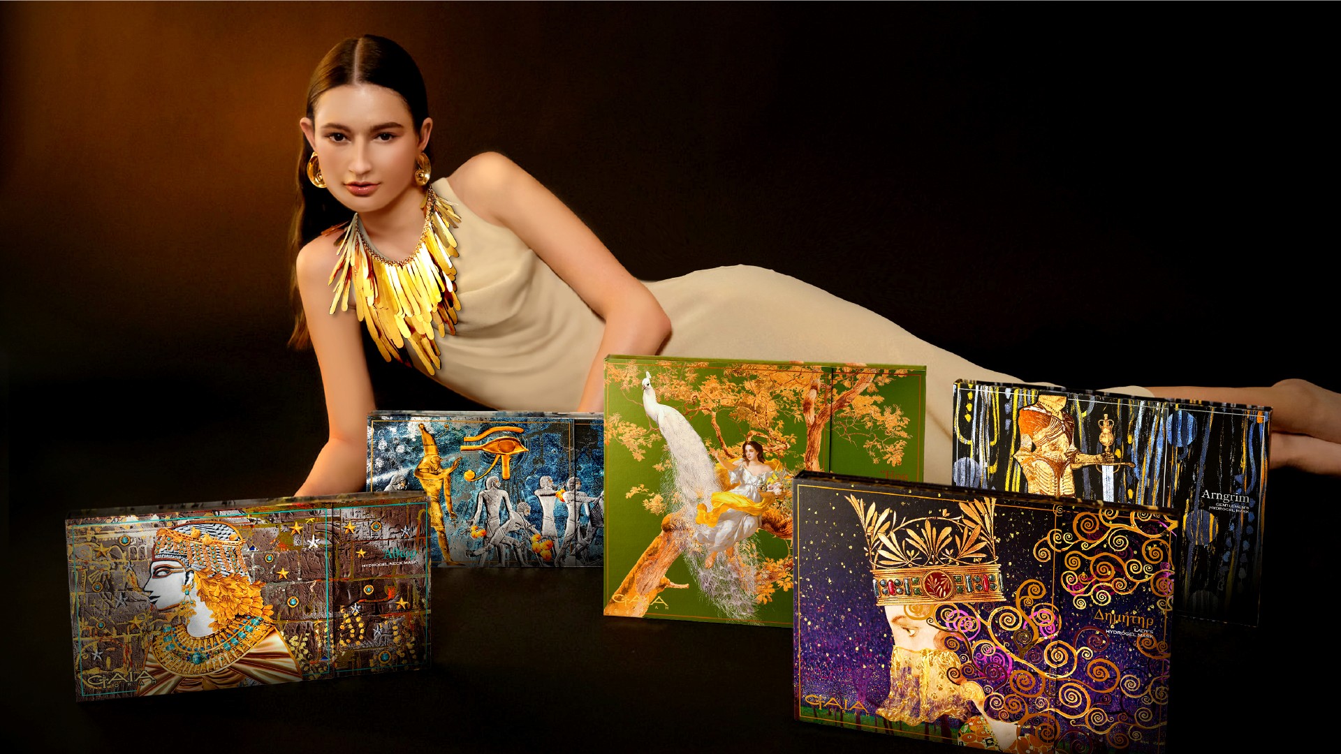 五款水凝面膜的展示圖